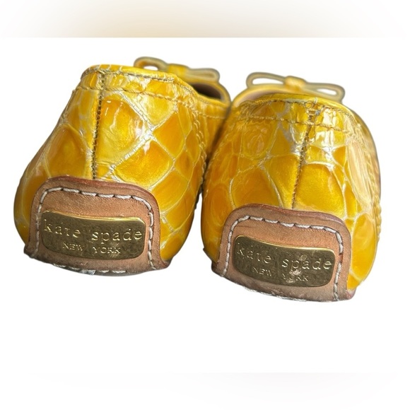 KATE SPADE Yellow Croc-Embossed Ballet Flats, Size 6M - Picture 4 of 7